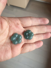 Load image into Gallery viewer, 100% Natural blue green gray black Guatemala jadeite Jade flower pendant group PB43
