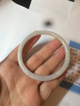 Load image into Gallery viewer, 55.5mm Certified type A 100% Natural light purple/white/green slim round cut Jadeite bangle BF74-2550
