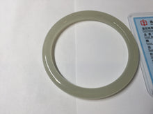 Load image into Gallery viewer, 54mm Certified 100% Natural icy watery light yellow gray crystal sugar (黄冰糖) nephrite jade bangle HN142-3360
