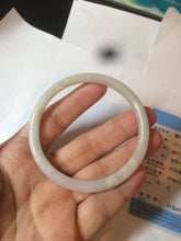 Load image into Gallery viewer, 55.5mm Certified type A 100% Natural light purple/white/green slim round cut Jadeite bangle BF74-2550
