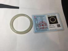 Load image into Gallery viewer, 54mm Certified 100% Natural icy watery light yellow gray crystal sugar (黄冰糖) nephrite jade bangle HN142-3360
