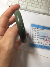 Load image into Gallery viewer, 56.8mm Certified Type A 100% Natural black/dark green/gray Jadeite bangle PJ50-2848
