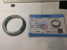 Load image into Gallery viewer, 59.2mm certified 100% natural Type A watermelon-rind green white Cool White Base with Misty Green Patches jadeite bangle PE32-2125

