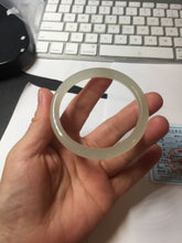 Load image into Gallery viewer, 54mm Certified 100% Natural icy watery light yellow gray crystal sugar (黄冰糖) nephrite jade bangle HN142-3360
