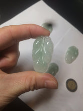 Load image into Gallery viewer, Certified type A 100% Natural icy watery green Jadeite Jade leaf pendant BH59-5-2611
