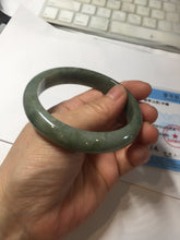 Load image into Gallery viewer, 56.8mm Certified Type A 100% Natural black/dark green/gray Jadeite bangle PJ50-2848
