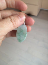 Load image into Gallery viewer, 100% Natural type A light green safe and sound pendant with the carved hieroglyph of &quot;Buddha&quot; jadeite Jade pendant group B99

