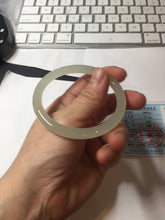Load image into Gallery viewer, 54mm Certified 100% Natural icy watery light yellow gray crystal sugar (黄冰糖) nephrite jade bangle HN142-3360
