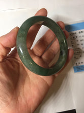 Load image into Gallery viewer, 56.8mm Certified 100% natural Type A oily dark green/ gray (老油青) jadeite jade bangle PC1-0375
