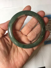 Load image into Gallery viewer, 56.8mm Certified 100% natural Type A oily dark green/ gray (老油青) jadeite jade bangle PC1-0375
