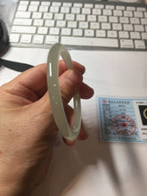 Load image into Gallery viewer, 54mm Certified 100% Natural icy watery light yellow gray crystal sugar (黄冰糖) nephrite jade bangle HN142-3360
