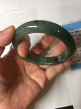 Load image into Gallery viewer, 56.8mm Certified 100% natural Type A oily dark green/ gray (老油青) jadeite jade bangle PC1-0375
