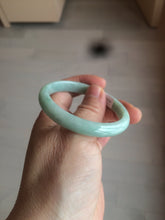 Load image into Gallery viewer, 49mm certified 100% natural Type A light green/white oval jadeite jade bangle BG28-5445
