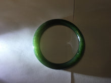 Load image into Gallery viewer, 53.6mm certified 100% Natural dark green/black round cut nephrite (碧玉)  bangle HN148-0508
