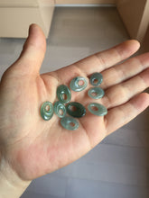 Load image into Gallery viewer, 15mm Type A 100% Natural Icy Watery Light Green Dark Green Gray Guatemala Jadeite Jade Oval Safety Guardian Pendant PE112
