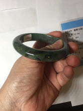 Load image into Gallery viewer, 56.8mm Certified 100% natural Type A oily dark green/ gray (老油青) jadeite jade bangle PC1-0375
