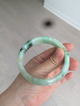 Load image into Gallery viewer, 59.5mm certified Type A 100% Natural sunny green Jadeite bangle AX76-6145
