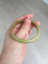 Load image into Gallery viewer, 48-53 mm Type A 100% Natural yellow brown Jadeite oval/round Jade bangle group girl/small adult hand Z45
