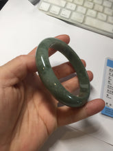Load image into Gallery viewer, 56.8mm Certified Type A 100% Natural black/dark green/gray Jadeite bangle PJ50-2848

