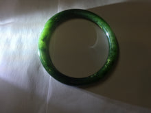 Load image into Gallery viewer, 59.8mm certified 100% Natural dark green/black nephrite (碧玉)  bangle HN143-0516
