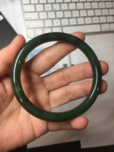 Load image into Gallery viewer, 59.8mm certified 100% Natural dark green/black nephrite (碧玉)  bangle HN143-0516
