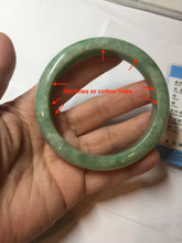 Load image into Gallery viewer, 59mm Certified Type A 100% Natural sunny green gray Jadeite Jade bangle BG236-9898
