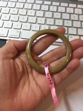 Load image into Gallery viewer, 48-53 mm Type A 100% Natural yellow brown Jadeite oval/round Jade bangle group girl/small adult hand Z45
