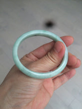 Load image into Gallery viewer, 49mm certified 100% natural Type A light green/white oval jadeite jade bangle BG28-5445
