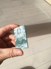 Load image into Gallery viewer, 100% natural blue gray white Guatemala  jadeite jade Photo engraving Guanyin (观音) rectangle safe and sound pendant/worry stone/decor PA248
