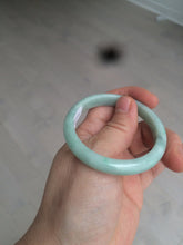 Load image into Gallery viewer, 49mm certified 100% natural Type A light green/white oval jadeite jade bangle BG28-5445
