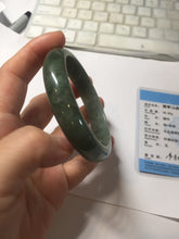Load image into Gallery viewer, 56.8mm Certified Type A 100% Natural black/dark green/gray Jadeite bangle PJ50-2848
