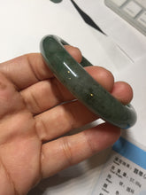 Load image into Gallery viewer, 56.8mm Certified 100% natural Type A oily dark green/ gray (老油青) jadeite jade bangle PC1-0375
