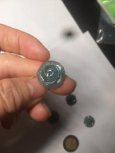 Load image into Gallery viewer, 100% Natural blue gray green  Guatemala jadeite Jade flower pendant group BH61
