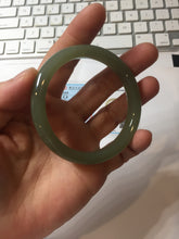 Load image into Gallery viewer, 53.1mm Certified 100% Natural light green gray black Nephrite Bangle HN144-6929
