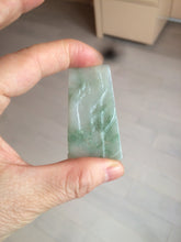 Load image into Gallery viewer, 100% Natural type A light green safe and sound pendant with the carved hieroglyph of &quot;Buddha&quot; jadeite Jade pendant group B99
