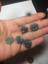 Load image into Gallery viewer, 100% Natural blue gray green  Guatemala jadeite Jade flower pendant group BH61
