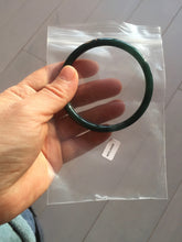 Load image into Gallery viewer, 60mm Certified Type A 100% Natural dark green/blue/gray with Guatemala slim round cut Jadeite bangle PH26-2336
