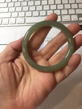 Load image into Gallery viewer, 53.1mm Certified 100% Natural light green gray black Nephrite Bangle HN144-6929

