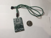 Load image into Gallery viewer, 100% natural blue gray white Guatemala  jadeite jade Photo engraving Guanyin (观音) rectangle safe and sound pendant/worry stone/decor PA248

