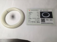 Load image into Gallery viewer, 54.9mm certified 100% Natural white/beige round cut nephrite Jade bangle HT89-7851
