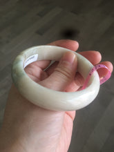 Load image into Gallery viewer, 55mm Certified 100% natural beige/green chubby jadeite jade bangle G70-0469
