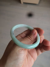 Load image into Gallery viewer, 49mm certified 100% natural Type A light green/white oval jadeite jade bangle BG27-5447

