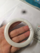 Load image into Gallery viewer, 54.9mm certified 100% Natural white/beige round cut nephrite Jade bangle HT89-7851
