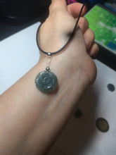 Load image into Gallery viewer, 100% Natural blue gray green  Guatemala jadeite Jade flower pendant group BH61
