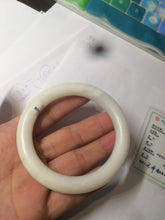 Load image into Gallery viewer, 54.9mm certified 100% Natural white/beige round cut nephrite Jade bangle HT89-7851
