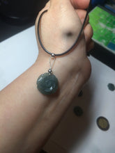 Load image into Gallery viewer, 100% Natural blue gray green  Guatemala jadeite Jade flower pendant group BH61
