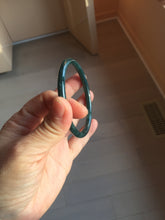 Load image into Gallery viewer, 60mm Certified Type A 100% Natural dark green/blue/gray with Guatemala slim round cut Jadeite bangle PH26-2336
