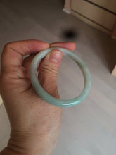 Load image into Gallery viewer, 49mm certified 100% natural Type A light green/white oval jadeite jade bangle BG27-5447
