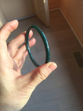 Load image into Gallery viewer, 60mm Certified Type A 100% Natural dark green/blue/gray with Guatemala slim round cut Jadeite bangle PH26-2336
