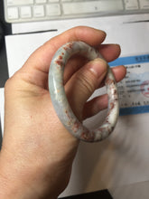 Load image into Gallery viewer, 53.3mm Certified 100% Natural Type A Light Green Purple Red Gray A Red Earth Plateau Round Cut Jadeite Jade Bangle PH203-6213
